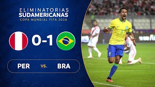 PERÚ vs BRASIL 01  RESUMEN  ELIMINATORIAS SUDAMERICANAS  FECHA 2 [upl. by Mosira956]