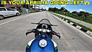 IS YOUR APRILIA RS457 GOING LEFT SIDE 😨 Aprilia RS457 Alignment Test in All Speed [upl. by Yrolg]