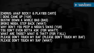 Asap mob raf lyrics ft Asap rockyPlayboi CartiQuavoLil uzi vertFrank ocean [upl. by Adile]