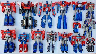 Different TRANSFORMERS Leader OPTIMUS PRIME Rage Animated Cartoon Rise of the BEAST RobotCar Toys [upl. by Ahsonek]