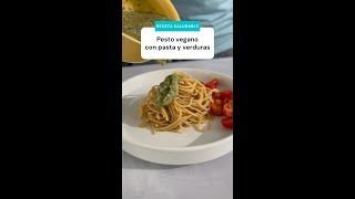 Pesto vegano con pasta y verduras  Receta vegana fácil SHORTS [upl. by Spector]