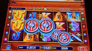 Over 6 Minutes Of Bullrush Maximus Money Maximum Bets Free Games Features 5 Of A Kinds [upl. by Jaunita]