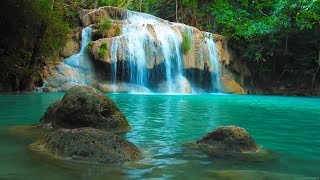 Entspannungsmusik  Natur Tiefenentspannung Stressabbau  4K Wasserfall [upl. by Ahsille]