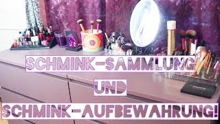 Meine Schminksammlung und MakeUp Aufbewahrung Ikea Xenos DM etc Aufbewahrungen [upl. by Isewk]