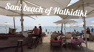 Sani Beach on Kassandra Halkidiki Greece 4K [upl. by Ebert]