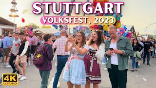 Amazing Cannstatter Volksfest 2023 🍻  Stuttgart Oktoberfest Tour in 4k [upl. by Celik195]