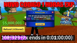 NOVO CÓDIGO DE 1 HORAS EXP 30 CÓDIGOS DE 2X XP BELI E RESET NO BLOX FRUITS 2024  blox fruit codes [upl. by Sillyrama]