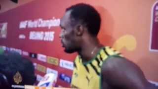 Usain bolt clash with cameraman on segway [upl. by Norvall]