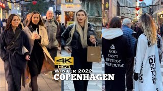 Copenhagen Denmark Christmas walk 4K HDR 🇩🇰 Winter 2022 Tourist jmvlog143 [upl. by Essined]