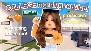 COLLEGE productive morning routine  Roblox Berry Avenue Roleplay [upl. by Genie695]