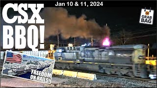 FLAMING CSX BBQ MEETS RACES 3WAYS FAIRFIELD SOUTHERN SWITCHER DEER LORAM… [upl. by Oiramed]