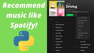 Build a SpotifyLike Music Recommender System in Python [upl. by Indyc252]