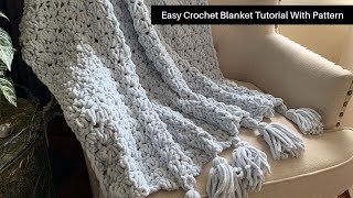 Easiest crochet blanket A fast and beautiful crochet blanket pattern Crochet for beginners [upl. by Nageem]