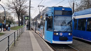 Straßenbahn Rostock  Mitfahrt in der kompletten 2 von Reutershagen bis KurtSchumacherRing im 6N1 [upl. by Christabella]