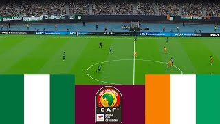 Nigeria 1 vs 2 Cote dIvoire 2024 CAF Africa Cup Final highlights  Video game simulation PES 2021 [upl. by Loughlin]