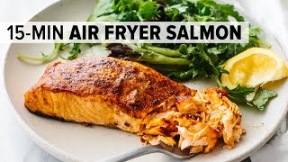 AIR FRYER SALMON  my favorite 15minute dinner recipe [upl. by Homer]