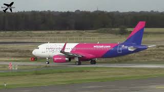 LOUD Airbus A320 Wizzair takeoff from Eindhoven Airport [upl. by Drawe]