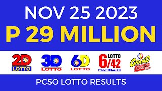 Lotto Result November 25 2023 9pm Complete Details [upl. by Adnorrehs]