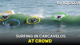 SURFING IN CARCAVELOS AT CROWD 18102024 [upl. by Haimirej]