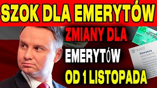 PILNIE ZMIANY DLA EMERYTÓW OD 1 LISTOPADA 2024 DATY I KWOTY PŁATNOŚCI ZUS OGŁOSIŁ SZCZEGÓŁY [upl. by Anibor]