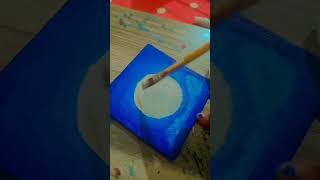 Moon Canvas painting 🎨🖌️moon art shortspainting watercolor short artist bhumisdrawingworld [upl. by Emarej]