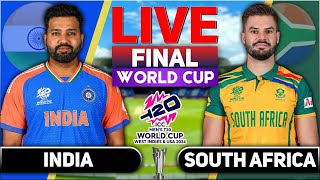 Live Cricket Score  India vs South Africa Final at Bridgetown T20 World Cup Jun 29 2024 [upl. by Ayenet348]