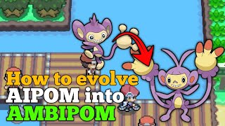 How to evolve AIPOM in Pokemon DiamondPearlPlatinumHeart GoldSoul SilverBlack White amp B2W2 [upl. by Haibot]