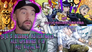 REACTING TO JoJos Bizarre Adventure All Openings 112 FIRST TIME REACTION [upl. by Nino]