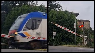 Level crossing in RapolanoTerme Polish train in Italy [upl. by Clement]