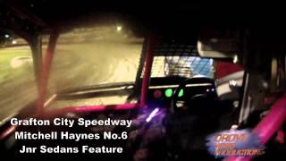 Mitchell Haynes Incar Grafton City Speedway Jnr Sedan Feature 060412 [upl. by Edita]