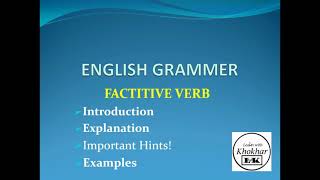 33 FACTITIVE VERBs English Grammar Learn with Khokhar [upl. by Anika]