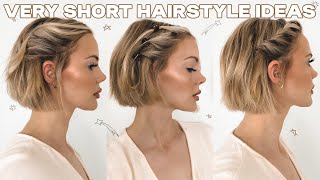 EASY AND QUICK HAIRSTYLES FOR SHORT HAIR updos half updos easy braids and no braid styles [upl. by La Verne]