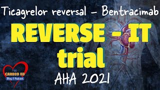 REVERSE  IT Trial Bentracimab for Ticagrelor reversal AHA 2021 [upl. by Nosirb]