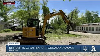 Southeast Indiana residents work to clean up damage after EF1 tornado [upl. by Yrahca]