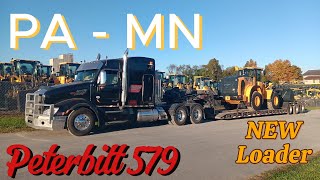 Shippensburg PA  Proctor MN brand new loader haul on a RGN lowboy [upl. by Eelatsyrc]