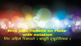 Nira jaile risaune on flute with notation Part 1 [upl. by Rebah]