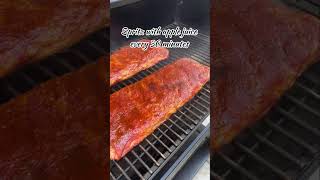 BBQ Ribs 👀 bbq bbqribs barbecue pelletgrill pelletsmoker [upl. by Bove]