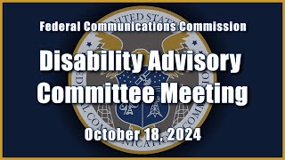 Disability Advisory Committee Meeting  October 2024 [upl. by Firman]