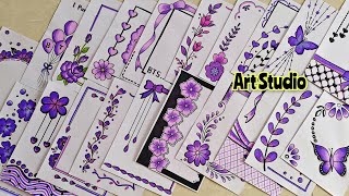 50 PURPLE BORDER DESIGNSPROJECT WORK DESIGNSA4 SHEETFILEFRONT PAGE DESIGN FOR SCHOOL PROJECTS [upl. by Lotsirhc]