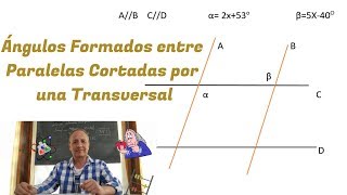 Ángulos formados por 2 paralelas cortadas por una Transversal [upl. by Akemak]