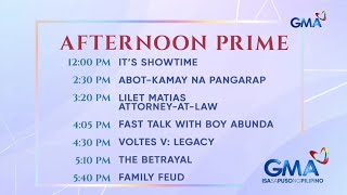 GMA Afternoon Prime Schedule 02–06SEPTEMBER2024 [upl. by Nixon]