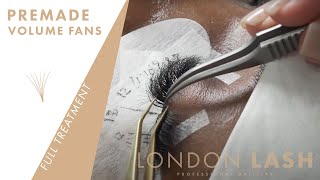 Full Volume Set with Premade Lash Fans  Promade Volume Fans  London Lash Pro [upl. by Ahsenwahs]