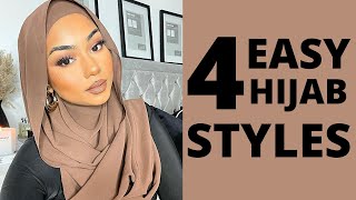 4 EASY HIJAB STYLES  TUTORIAL 2021 [upl. by Nirrad]