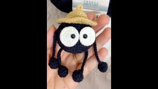 crochet a soot sprite keychain [upl. by Ardnala]