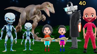 CHINTU MINTU 40  Alien zombies aur baba  Pagal beta  gulli bulli  Dinosaur Cartoon  horror sto [upl. by Axe]