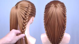 Best Hairstyle For Girls  New Ponytail Hairstyles  Easy Braided Hairstyles Half Up Half Down [upl. by Ynnod]