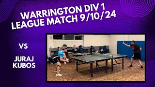 Neil Myatt vs Juraj Kubos  Warrington Div 1 League Match  91024 [upl. by Fish]