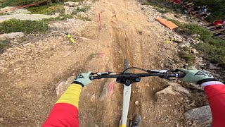 Downhill world champs Andorra 2024 last practice run [upl. by Atiuqer]