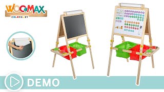 Pizarra caballete 3 en 1 WOOMAX para niños ¡Dibuja aprende y juega  COLORBABY [upl. by Hiller14]