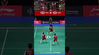 Longest rally 53 shots HeRen vs HokiKobayashi  Singapore Open 2024 MD SF shorts badminton [upl. by Sum722]